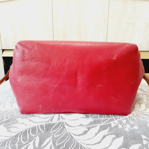 Dooney & Bourke Red Tote with Brown Accents - Picture 6 of 16